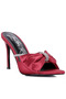 Women Rhinestone Bow Embellished Stiletto Sandals in Burgundy