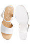 Women Recycled Leather High Block Sandals in White - 5