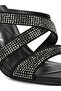 Women Rhinestone Embellished Straps Sandals in Black - 4