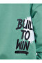 Boys Green Graphic Print Cotton Hoodie - 4