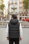 New Season Waterproof Hooded Puffer Vest Black - 3