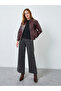 Women Burgundy Zip Up Faux Leather Jacket - 2
