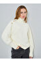 Women Turtle Neck Button Detail Furry Sweater - 4