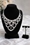 Silver Color Stone Detailed Evening Dress/Wedding Set