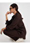 Women Coffee Brown Waffle Knit Button Down Shirt - 6