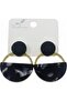 Steel Black Swinging Hoop Earrings - 4