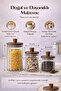 Set of 3 Glass Jars with Wooden Lid 1160 ml + 860 ml + 600 ml |   Kitchen Storage Jar - 6