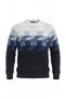 Men's Crew Neck Geometric Pattern Sweater - 4