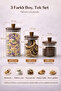 Set of 3 Glass Jars with Wooden Lid 420 ml + 330 ml + 250 ml |   Spice Coffee Storage Jar - 5