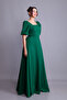 Emerald Green Balloon Sleeve Square Neck Maxi Dress - 3