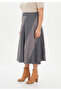Kloş Plaid Appliqué Midi Skirt - 6