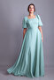 Mint Green Balloon Sleeve Square Neck Maxi Dress - 5