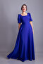 Sax Blue Balloon Sleeve Square Neck Maxi Length Dress - 5