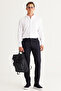 Navy Blue Slim Fit Slim Fit Classic Fabric Trousers with Side Pockets and Elastic Waist - 4