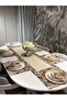 Linen 6-Piece Dream Pattern 6 American Dinner Plates & 1 Runner- 6 Napkins - 6