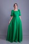 Grass Green Balloon Sleeve Square Neck Maxi Dress - 4