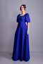 Sax Blue Balloon Sleeve Square Neck Maxi Length Dress - 2