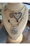 Zr Model Rose Motif Vintage Double Necklace Set (65-75cm) - 2