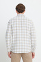 Beige-Gray Slim Fit Slim Fit Buttoned Collar Warm Checked Winter Flannel Lumberjack Shirt - 5
