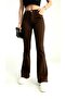 Luna Tall Flare Brown Spanish Jean Denim Trousers Wide Leg - 4