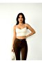 Brown Flared Power Lycra Women's Flare Jean Trousers - 2