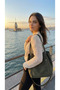 Women's Genuine Suede Leather Large Volume Shoulder Bag – with Makeup Bag