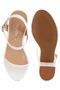 Women Mesh Pin Buckle Block Heels in White - 5