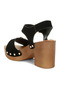 Women Real Suede Leather Clog Sandals in Black - 3