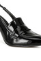 Women Slingback Loafer Sandals in Black - 4