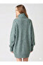 Women's Plus Size Turtleneck Wide Cut Oversized High Neck Knitwear Sweater 5078 - 4