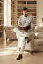 Men's Patterned Crew Neck Sweater - 3