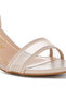 Women Mesh Pin Buckle Block Heels in Beige - 4