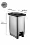 Garby Slim 40L Pedal Bin, Grey Design with Black Lid for Bathroom and Kitchen - 4