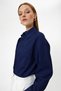 Women's Navy Blue 100% Linen Relaxed Fit Shirt - 3