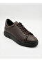 Dark Brown High Thick Sole Textured Faux Leather Sneaker Casual Sports Shoes - 3