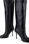 Women's Genuine Leather Black Heeled Boots - 4