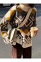 Women's Colorful Patterned Oversized Loose Knit Sweater - 4