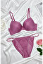 Premium Striped Padded Underwire Push-Up Bra & Adjustable Panty Set