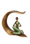 2-Piece Green Yoga Posture Lady Statue – Resin Figurines for Home & Studio Décor - 2