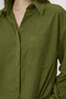 Women's Khaki 100% Linen Relaxed Fit Shirt - 5