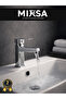 Chrome Square Fixed Bathroom Sink Faucet Mixer