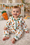 Unisex Carrot Patterned Cotton Baby Pajama Set – Unisex, Long Sleeves, Soft Fabric