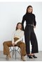 Black Corded Fabric Velvet Viola Trousers