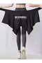 Women's Black Tie-Up Yoga and Tennis Skirt - Leggings Top Hip Covering Pareo
