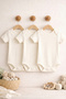 100% Cotton Short Sleeve Baby Bodysuit Off-White American Collar Snap Fastener Bodysuit 0-36 Months 1 Piece - 4