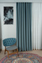 Dark Blackout Lightproof Thick Background Curtain Living Room Bedroom Children's Room No Piles Blue