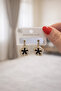Sea Star Detailed Stone Gold Earrings
