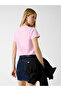 Gj Short Sleeve Crew Neck Regular Fit Star Embroidery Women's Pink T-Shirt W6Ri18J1314-G65F - 3