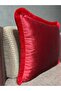 Exclusive Imported Atlas Red Color Tufted Throw Pillow Cover 43X43 cm - 5