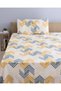 Beige 3 Piece Printed Quilt Set (Single Size) - 4